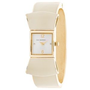 Isaac Mizrahi Live! Bow Tie Bangle Enamel Watch